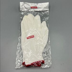 Supreme Rubberized White Logo Gloves New